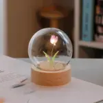 Tulip Flower Night Light With Glass Cover Handmade DIY Bedside Light LED Night Lamp Table Desk 3108c44b 4980 4b5b 93ba 669093eea0a6