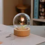 Tulip Flower Night Light With Glass Cover Handmade DIY Bedside Light LED Night Lamp Table Desk 7d3dbf78 aa28 474d 9a8e 2a108e446dfa