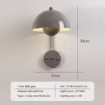 UAm2Nieuwe Nederlandse Ontwerper Led Bloem Knop Wandlamp Home Paddestoel Schansen Macaron Schakelaar Nachtlampje Slaapkamer Verlichting Decor