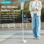 USAMS LED Video Foldable Bracket Phone Holder Clip For Youtube Vlog Live Bluetooth Wireless Selfie Stick 36551623 5dc0 4696 b060 674558ed4046