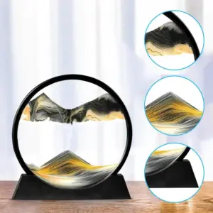 Round Glass 3D Hourglass Moving Sand Art