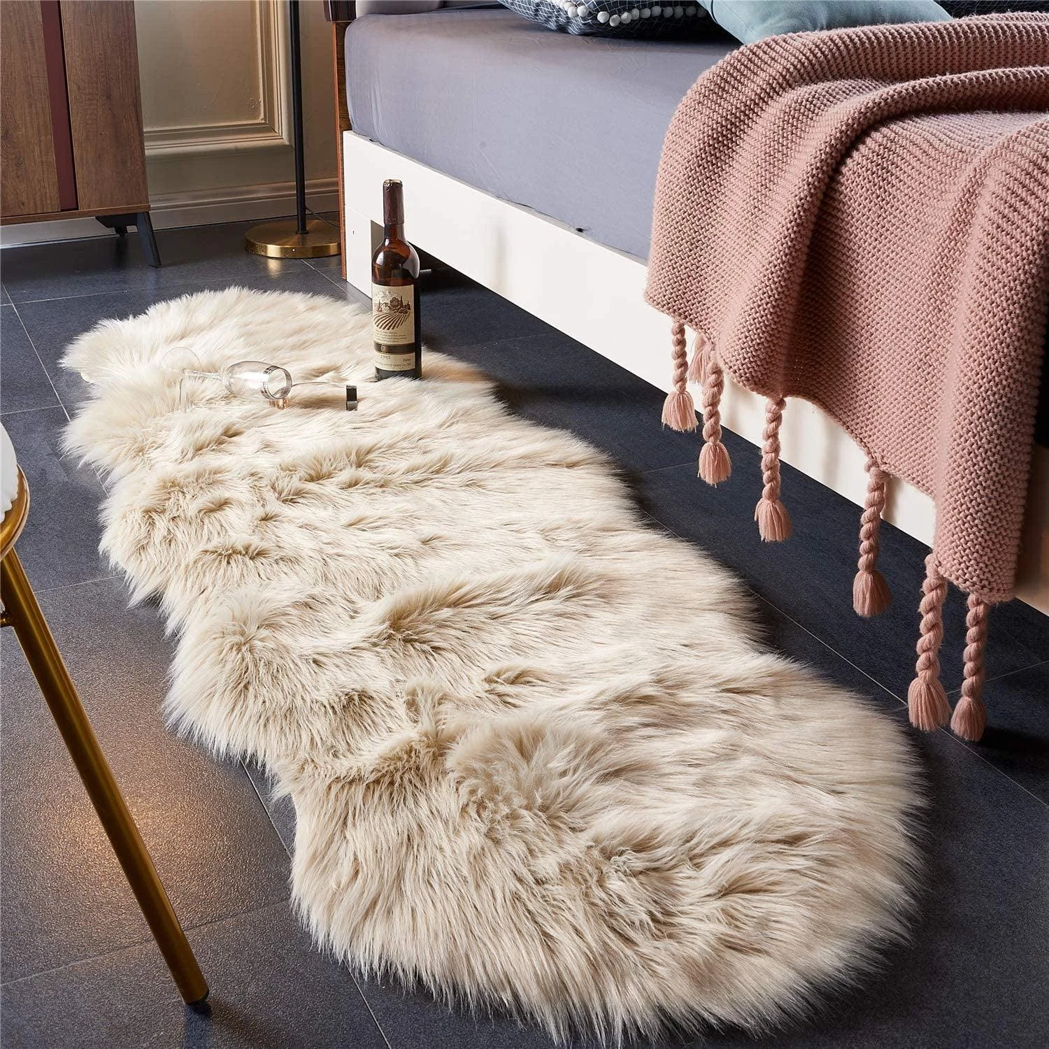 Ultra Soft Fluffy Sheepskin Area Rug - Homeko