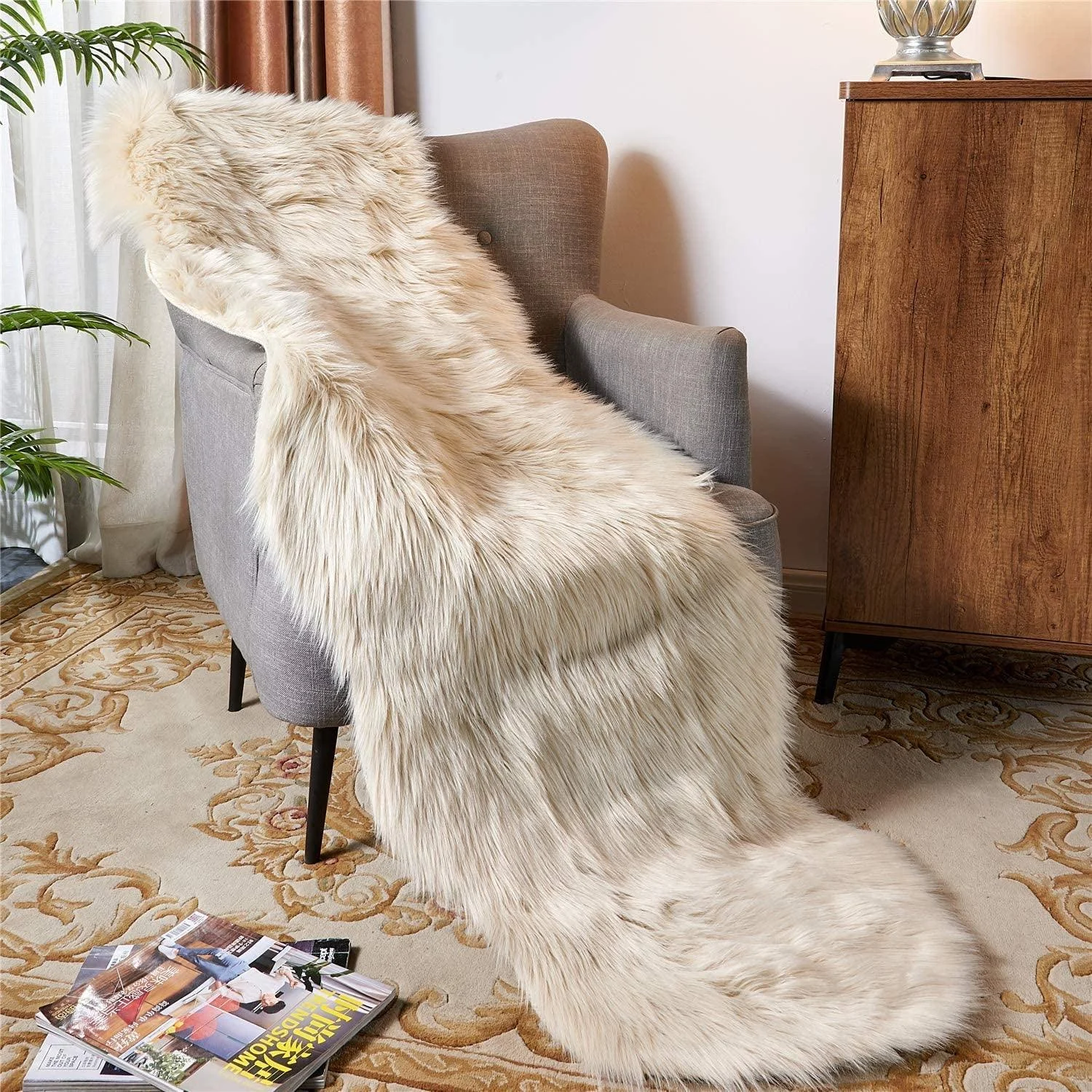 Ultra Soft Fluffy Sheepskin Area Rug - Homeko