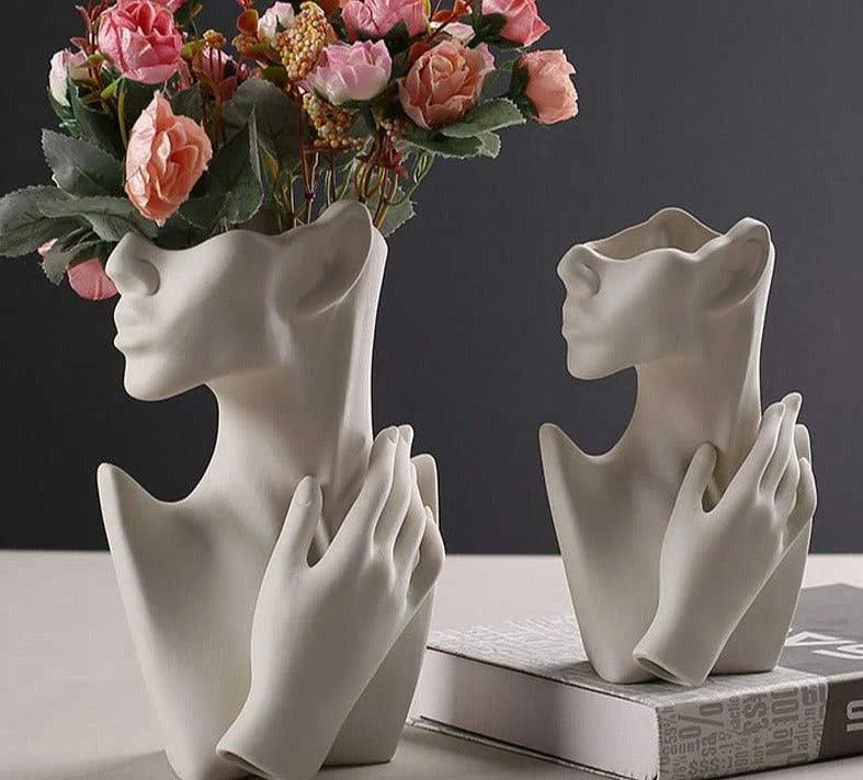 Unique Ceramic Godness Half Face Vase - ISTANBULLU LTD