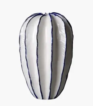 Ocean Star Vase Ceramic White Blue 20cm
