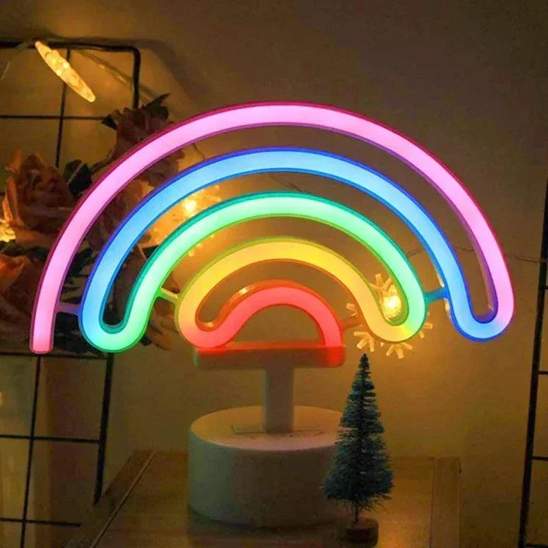 Usb Led Neon Licht Flamingo Eenhoorn Regenboog Liefde Decoraci N Nachtlampje Neon Bord Batterij Aangedreven Kerst 1