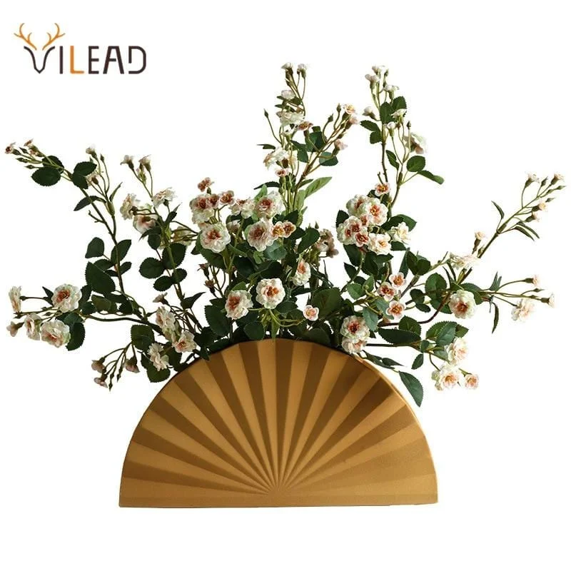 Vilead Ceramic Origami Organ Flower Vase Frosted Creative Planter For Flowers Support Nordic Home Decor Figurines