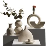 Vase fleurs en c ramique style nordique Arrangement de fleurs s ch es Art d co 8a5ebc20 2e6d 4f48 b977 996b50d96cdd