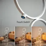 Vertical Five Rings Floor Lamp Unique Modern Lighting for Home Decor