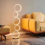 Vertical Five Rings Floor Lamp Unique Modern Lighting for Home Decor