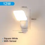 Vierkante Ronde Led Wandlamp Pir Bewegingssensor Waterdichte Buitentuinlamp 12W AC85 265V Wandkandelaar Portieklicht.jpg 640x640 182611db 2953 44a7 8737 67b8b80fbdda