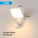 Vierkante Ronde Led Wandlamp Pir Bewegingssensor Waterdichte Buitentuinlamp 12W AC85 265V Wandkandelaar Portieklicht.jpg 640x640 63a5f090 78c5 470e b225 e6d66e9e12db