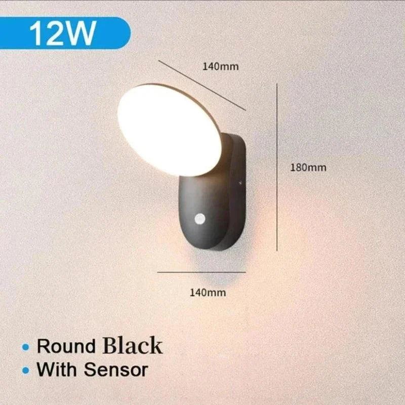 Vierkante Ronde Led Wandlamp Pir Bewegingssensor Waterdichte Buitentuinlamp 12w Ac85 265v Wandkandelaar Portieklicht.jpg 640x640 E9abd15d A0a3 461e Af0f 5a686dedad8c