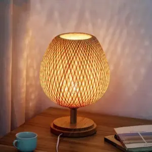 Vintage Bamboo Table Lamp - Lumina - Chinese Style - Handmade