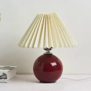 Vintage Table Lamp - Lumiere - Pleated Shade - Classic Design