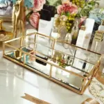 Vintage Metal Glass Tray Decorfaure