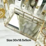 Vintage Metal Glass Tray Decorfaure