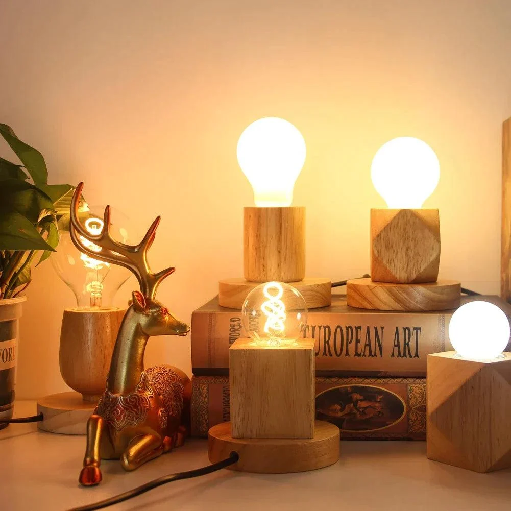 Vintage Table Lamp Base E27 Socket Wooden Beside Desk Lamp Holder Eu Plug Retro Wood Decoration Cba19838 A6dc 49a3 8020 0e971c724291