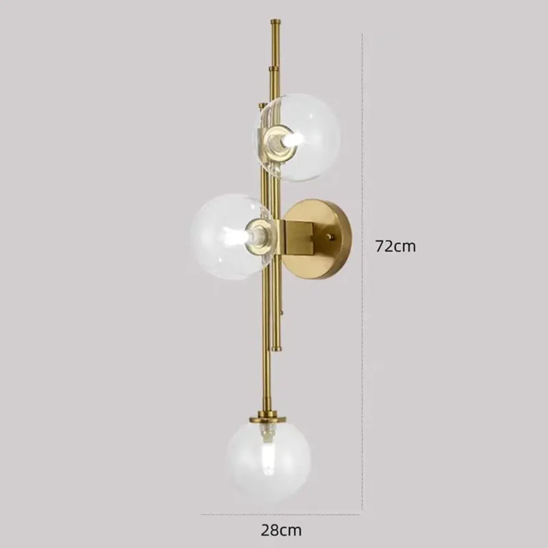 VintageBall3HeadsGlassWallLamp