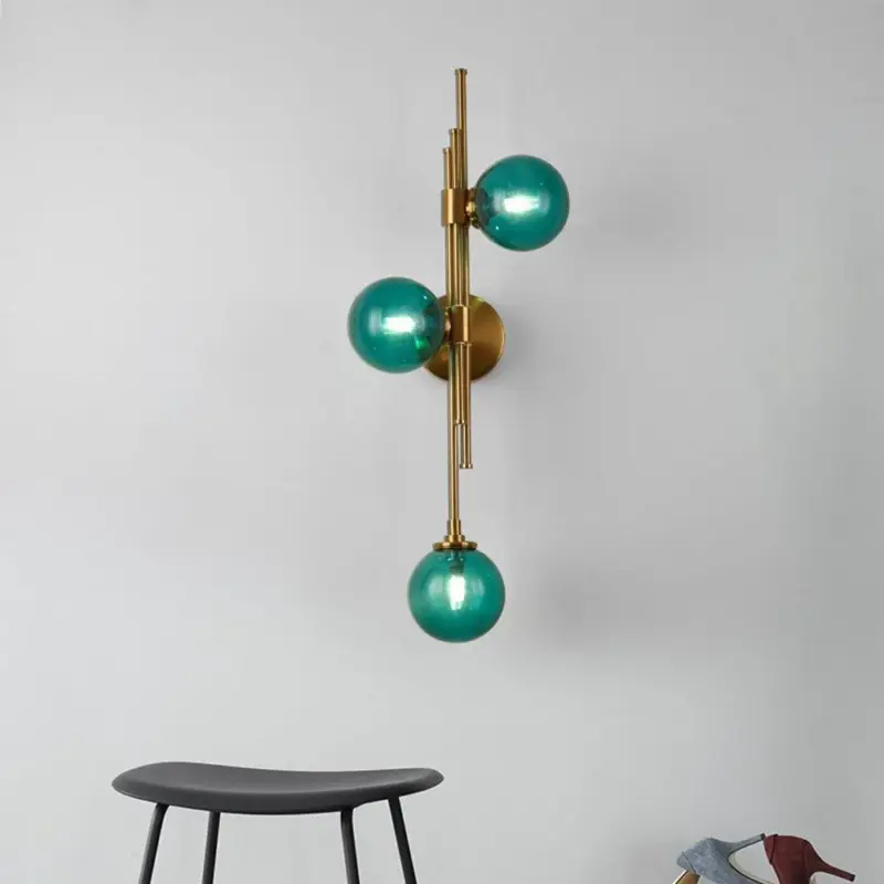 VintageBall3HeadsGlassWallLamp