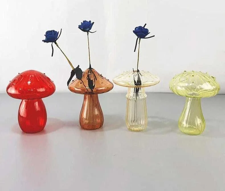 Vintage Blown Glass Mushroom Vase - ISTANBULLU LTD