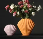VintageCeramicFloralShellVase_7 VintageCeramicFloralShellVase