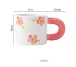 VintageCeramicFlowerCloudStripedCoffeeMugs