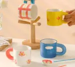 VintageCeramicFlowerCloudStripedCoffeeMugs