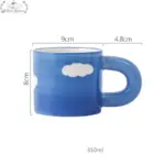 VintageCeramicFlowerCloudStripedCoffeeMugs