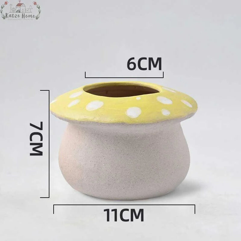 Vintage Ceramic Mushroom Planter Pot - ISTANBULLU LTD