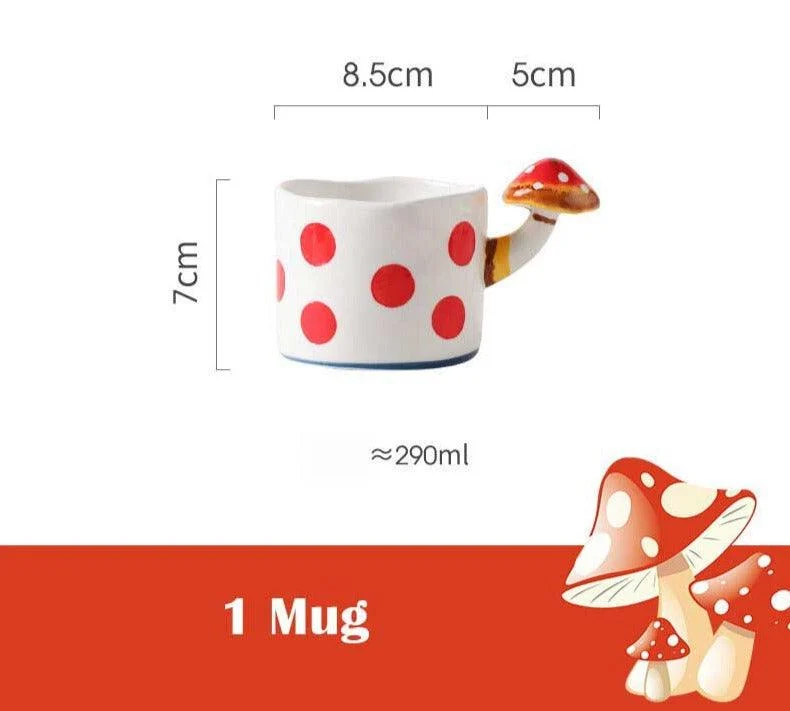 Vintage Fairy Ceramic Mushroom Mug Tableware - ISTANBULLU LTD