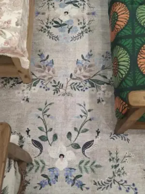 Vintage Flower Pink Green Art Rug Carpet Luxury Decor Bedroom
