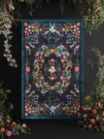VintageFlowerPinkGreenArtRugCarpetLuxuryDecorBedroom Homeko3