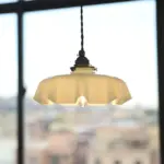 VintageFrenchFrillyOpaqueGlassPendantLightwithruffleddrapedshape Homdiy