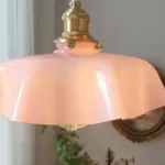 VintageFrenchFrillyOpaqueGlassPendantLightwithruffleddrapedshape Homdiy