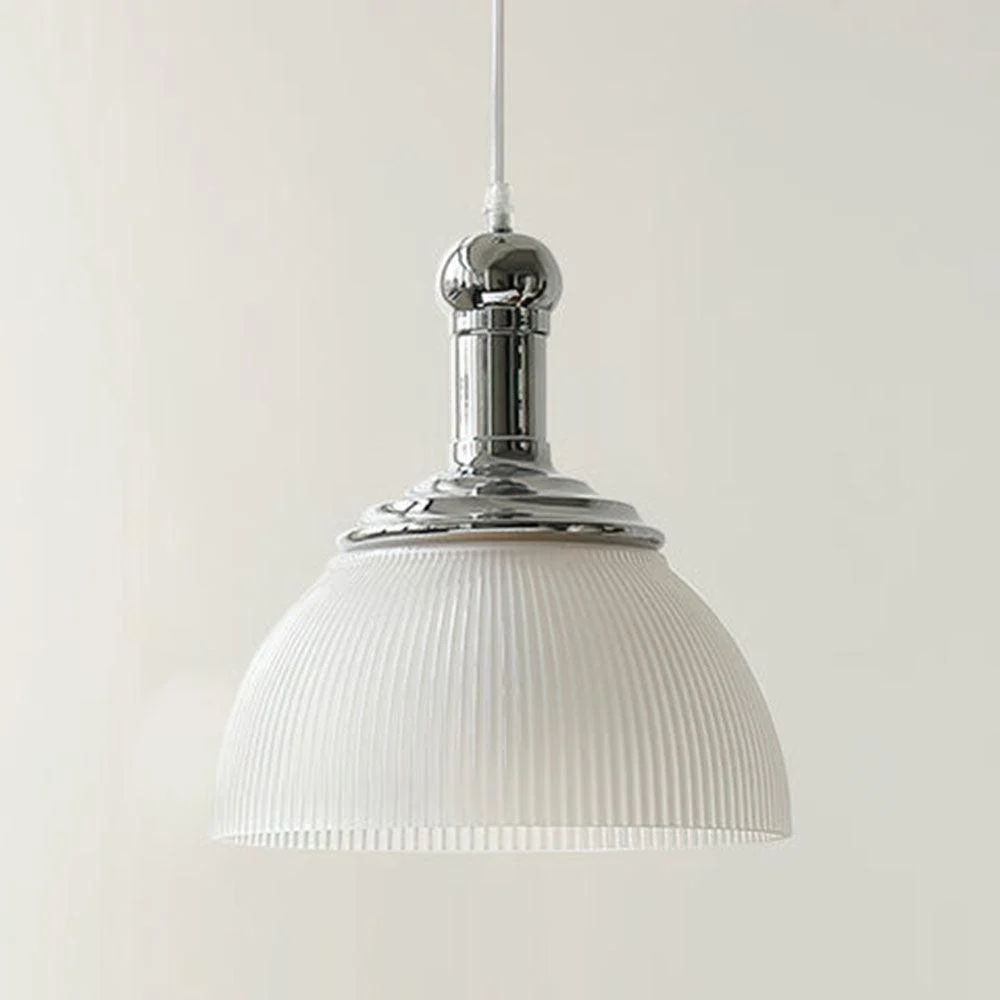 Vintageglassribbedchromependantlight 7