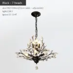 VintageGoldBlackCandleCrystalChandelierLedPendantLightingRoomDecor Homeko10