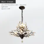 VintageGoldBlackCandleCrystalChandelierLedPendantLightingRoomDecor Homeko12