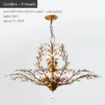 VintageGoldBlackCandleCrystalChandelierLedPendantLightingRoomDecor Homeko13