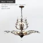 VintageGoldBlackCandleCrystalChandelierLedPendantLightingRoomDecor Homeko14