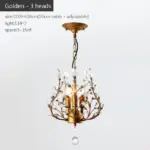 VintageGoldBlackCandleCrystalChandelierLedPendantLightingRoomDecor Homeko6