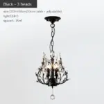 VintageGoldBlackCandleCrystalChandelierLedPendantLightingRoomDecor Homeko7