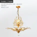 VintageGoldBlackCandleCrystalChandelierLedPendantLightingRoomDecor Homeko9