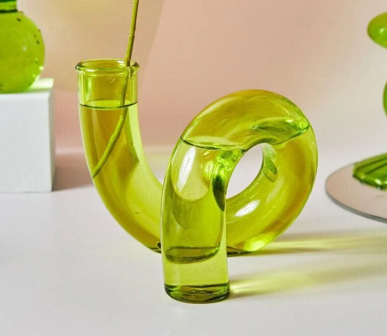 Vintage Green Glass Candle Holders - ISTANBULLU LTD