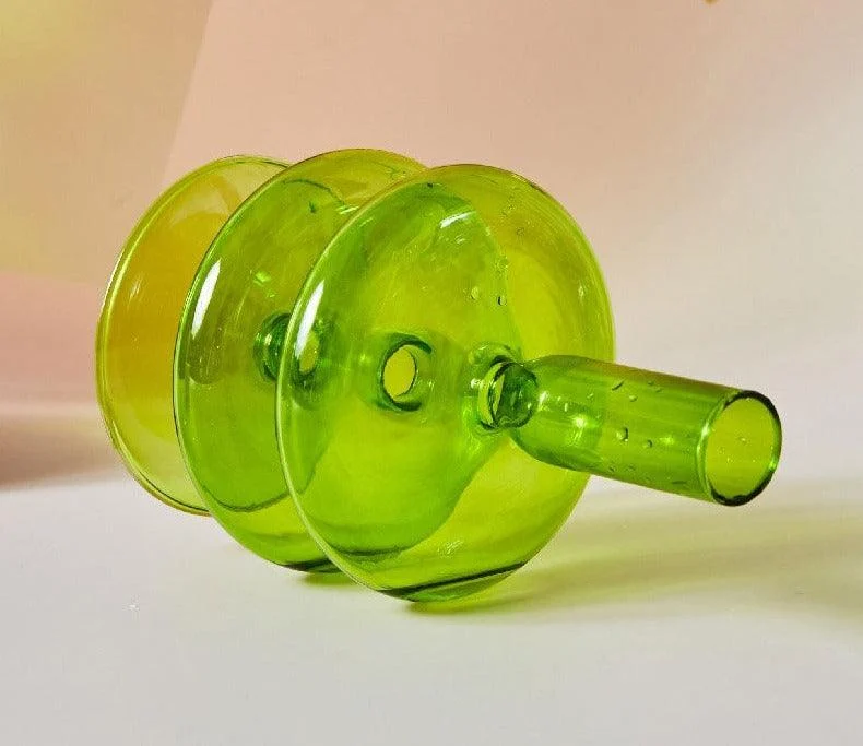 Vintage Green Glass Candle Holders - ISTANBULLU LTD