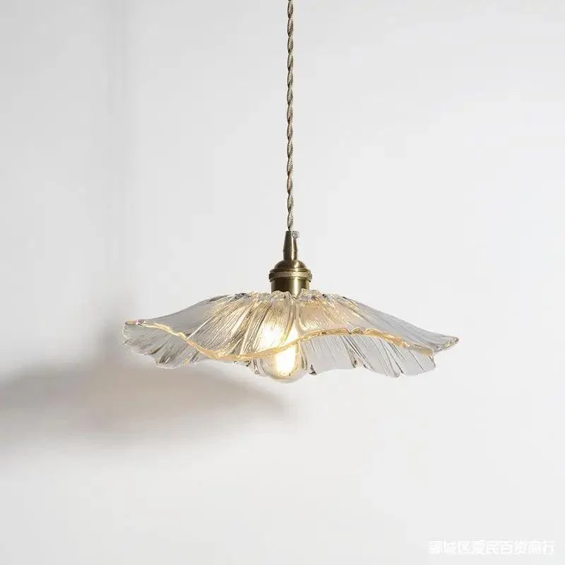 Vintage Industrial Glass Hibiscus Flower Pendant Light - ISTANBULLU LTD