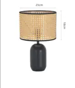 VintageRetroJapaneseHandWeavingTableLampLightingforBedside Homeko6