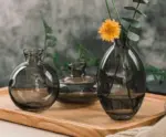 VintageSmokedGlassVase