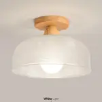 VintageSolidWoodGlassCeilingLamp