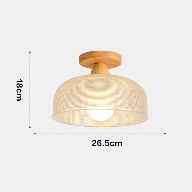 VintageSolidWoodGlassCeilingLamp